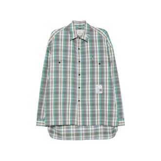Miharayasuhiro Check-pattern Logo-patch Shirt