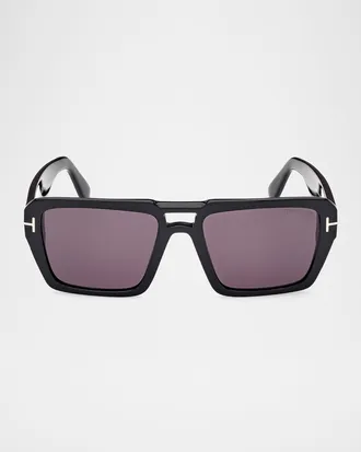 Tom Ford Men & apos;s Redford Acetate Rectangle Sunglasses