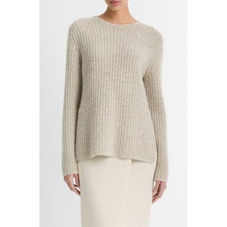 Vince Donegal Tweed Cashmere Rib Tunic Sweater in Biscuit Donegal at Nordstrom Rack, Size X-Small