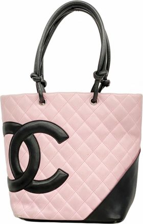 Chanel Black Pink Leather Tote Bag (Pre-Owned)