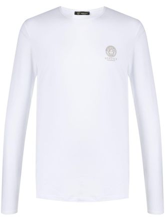 Versace Medusa Head long sleeves T-shirt - men - Cotton/PBT Elite - 6 - White