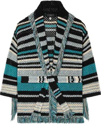 Alanui Ocean stripes fringed cardigan