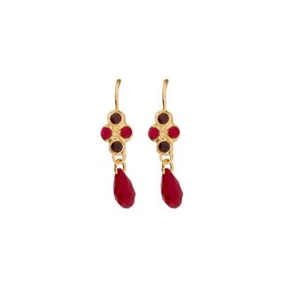 Mariana Womens Diamond Cluster Earrings In Cranberry Crush