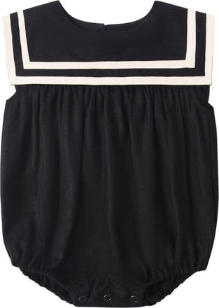 Rylee + Cru Kids Bubble Romper in Black at Nordstrom, Size 12-18M