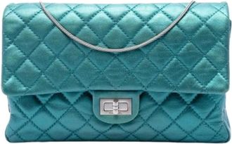 Chanel Pre-owned Vintage Quilted Flap Shoulder Bag - Dames - Vintage Schoudertas - Blauw - ONE Size - Leer - Vintage