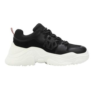 DKNY Dames Odella Leren Chunky Platform Sneakers (Zwart)