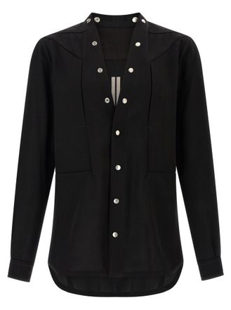 Rick Owens Black V Neck Solid Shirt