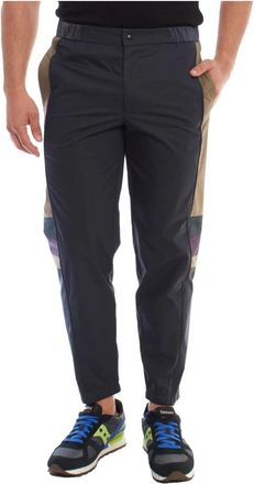 Emporio Armani Moderne Joggingbroek met Textuur - Heren - Straight fit broeken - Blauw - 3XS - Katoen - Broeken