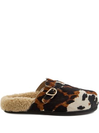Ancient Greek Sandals Vasilitsa buckle ballet flats - women - Calf Hair/Sheep Skin/Shearling/Rubber - 41 - Brown