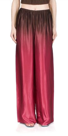 Vince Ombré Printed Satin Pants In Beet/dark Night Fig