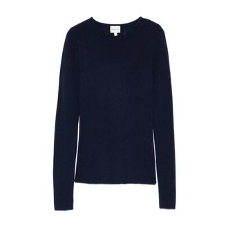 Birgitte Herskind Trui met ronde hals en ribbelstructuur - Dames - Ronde hals truien - Blauw - S - Wol - Truien & Vesten