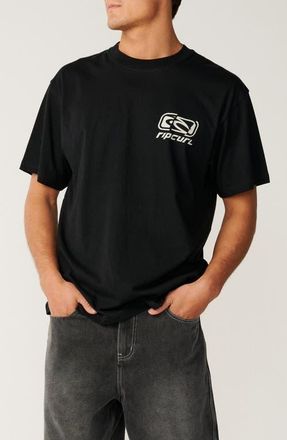 Rip Curl Archive Ripped Graphic Cotton T-Shirt in Black at Nordstrom, Size Xx-Large