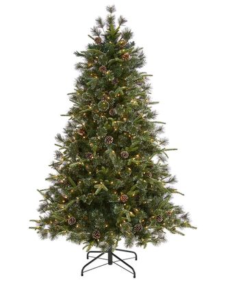 Nearly Natural 6Ft. Snowed Tipped Clermont Mixed Pine Artificial Christmas Tree