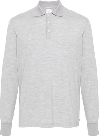Eleventy m&eacute;lange long-sleeve polo shirt - men - Cashmere/Wool - 3XL - Grey