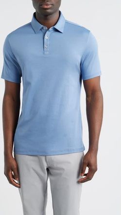 Robert Barakett Georgia Short Sleeve Pima Cotton Polo in Washed Blue at Nordstrom, Size Xx-Large