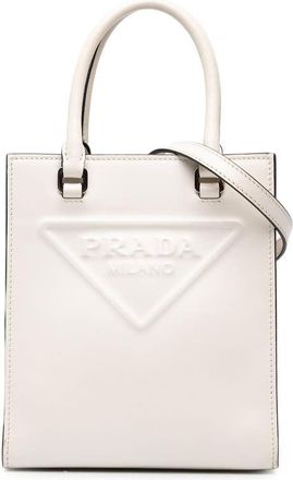 Prada Pre-owned Prada Mini Soft Calf Logo Drill Satchel Unisex 7SPYTLBR33V9M676