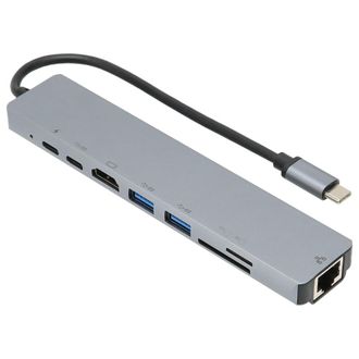 OEM Estaci&oacute;n De Acoplamiento Para Port&aacute;til, Adaptador Multipuerto Usb-c Con Puerto Ethernet Rj45 Y Lector De Tarjetas Sd/tf, Salida Hdmi 4k, Puerto Usb 3.