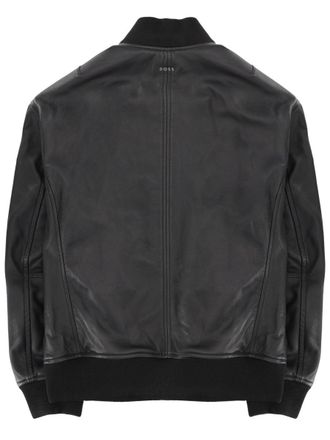 HUGO BOSS Lamb Leather Jacket - Black