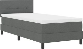 vidaXL Box Spring Bed with Mattress Dark grey 90 x 200 cm Fabric Vidaxl