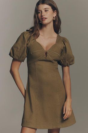 En Saison Sweetheart Puff-Sleeve Dress