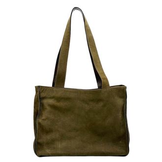Bally Suede Leather Shoulder Bag Tote Bag (Pre-Owned)