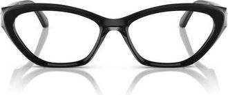 Versace 53mm Cat Eye Optical Glasses in Black at Nordstrom