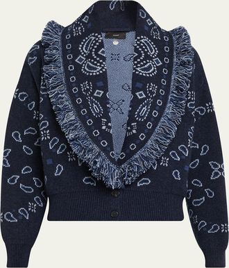 Alanui Bandana Jacquard Cardi-Bomber