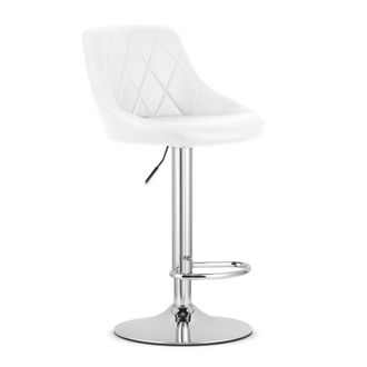 OEM Taburete Kast - Base De Piel Ecol&oacute;gica Blanca Y Cromo