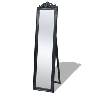 vidaXL Espejo De Pie Estilo Barroco Negro 160x40 Cm Vidaxl