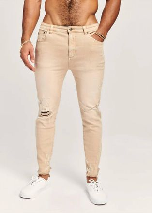 SER.O.YA Diego Tapered Cropped Jeans In Sand Dune