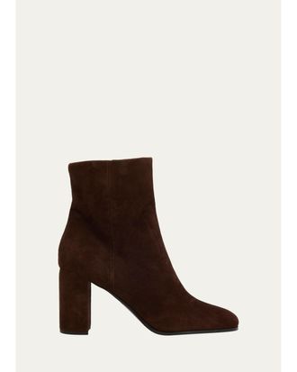 Prada 85mm Triangle Logo Suede Ankle Boots