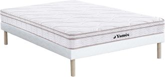 Vente-Unique Conjunto somier + colch&oacute;n de muelles con 3 zonas de apoyo WOLKENTANZ de YSM&Eacute;E- 140x190 cm