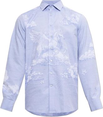 Etro Casual Shirts - Heren - Casual Overhemden - Blauw - XL - Overhemden