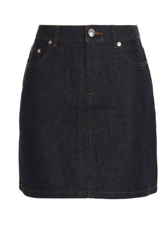 A.P.C. Blue Jupe Standard denim skirt