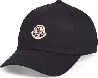 Moncler Logo Patch Adjustable Baseball Cap in Black at Nordstrom