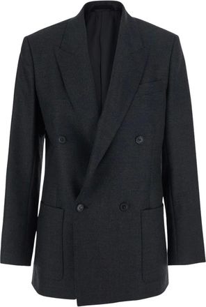 Mauro Grifoni Chaqueta gris con solapa de pico y cierre cruzado en mezcla de lana para mujer - Jackets - Mujer - Gris - S