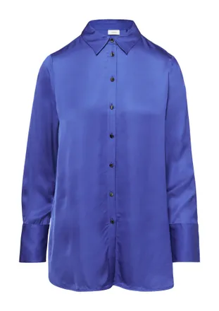 s.Oliver Black Label Hemdbluse S.OLIVER BLACK LABEL, Damen, Gr. 34, blau (royalblau), Obermaterial: 100% Viskose, unifarben, regular fit Po-bedeckend, ohne Ausschnitt, Man