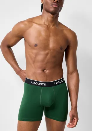 Lacoste Mens 5 black-waist coloured boxer brief Cotton Stretch