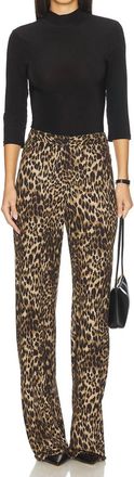 Nili Lotan Kiana Jersey Pant In Vintage Leopard Print