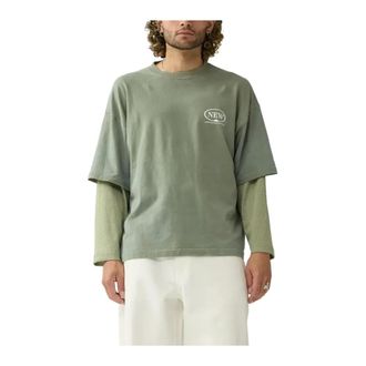 New Amsterdam Surf Association Tops, Heren, Groen, M, Katoen, Double Layer Longsleeve