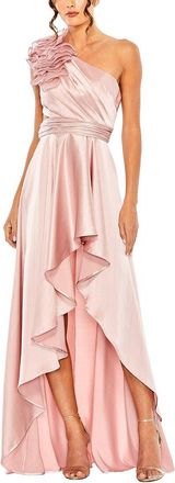 Mac Duggal Ruffled One Shoulder Hi-Lo Gown