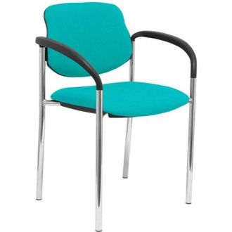 Piqueras y Crespo Piqueras Y Crespo - Villalgordo Silla Confidente De 4 Patas Y Estructrua Cromada Con Brazos Tejido Bali Color Verde Turquesa