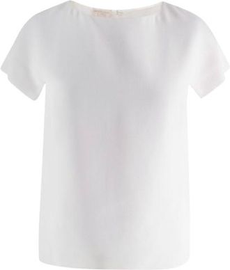 Giambattista Valli White Viscose Top with Cap Sleeves Size XS