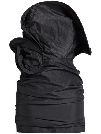 Magda Butrym Sculptural Rose mini dress - women - Silk/Silk/Polyamide - 36 - Black