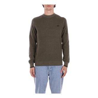 Fred Perry Truien & Vesten, Heren, Groen, L, Katoen, Front Logo Knit