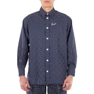Kenzo Embroidered Logo Check Pattern Shirt, Size Medium