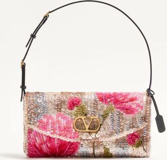 Valentino Garavani Valentino Garavani DeVain Small Embroidered Shoulder Bag Wo
