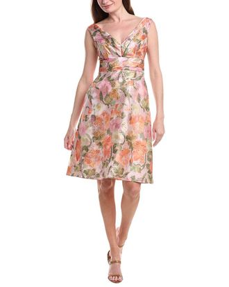 Adrianna Papell Floral Jacquard Midi Dress