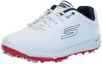 Skechers Mens Pro 6 Waterproof Golf Shoe Trainers, White Navy red, 11 UK