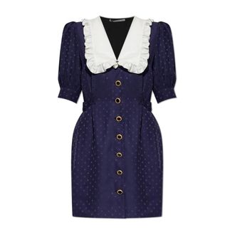 Alessandra Rich Dames, Jurken, Blauw, Maat: 2XS Zijde